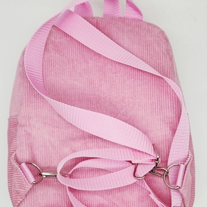 Rózsaszín kordbársony hátizsák - táska & tok - kézitáska & válltáska - belső rendező - Meska.hu
