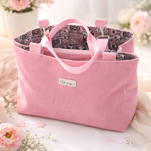 Rózsaszín kordbársony válltáska, Táska & Tok, Kézitáska & válltáska, Nagy pakolós táska, Varrás, MESKA