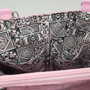 Rózsaszín kordbársony válltáska - táska & tok - kézitáska & válltáska - nagy pakolós táska - Meska.hu