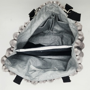 Műszőrme női táska zsebekkel - táska & tok - kézitáska & válltáska - nagy pakolós táska - Meska.hu