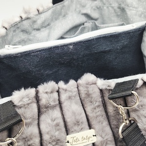 Műszőrme női táska zsebekkel - táska & tok - kézitáska & válltáska - nagy pakolós táska - Meska.hu