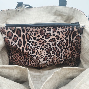 Leopárd mintás női táska - táska & tok - kézitáska & válltáska - nagy pakolós táska - Meska.hu