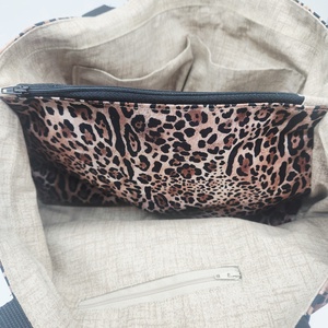 Leopárd mintás női táska - táska & tok - kézitáska & válltáska - nagy pakolós táska - Meska.hu