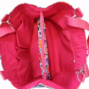 Virágos táska vízlepergető gyöngyvászonból - táska & tok - kézitáska & válltáska - tarisznya - Meska.hu