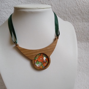 Matyó ékszer faalapban, folklór textil ékszer, magyaros ékszer, Hungarian jewellery, magyar motívum, magyar népviselet - ékszer - ékszerszett - Meska.hu