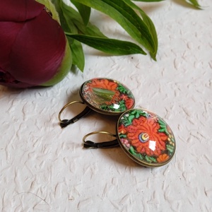 Matyó ékszer, folklór ékszer, magyaros ékszer, Hungarian jewellery, magyar motívum, magyar népviselet - ékszer - fülbevaló - fülékszer - Meska.hu