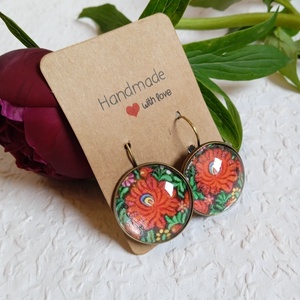 Matyó ékszer, folklór ékszer, magyaros ékszer, Hungarian jewellery, magyar motívum, magyar népviselet - ékszer - fülbevaló - fülékszer - Meska.hu