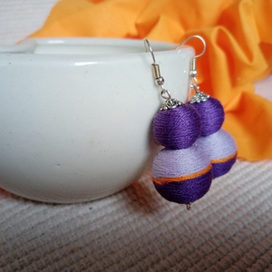 SELLŐ textilbogyó fülbevaló, fonalékszer, textil fülbevaló, Ékszer, Fülbevaló, Lógó fülbevaló, Ékszerkészítés, MESKA