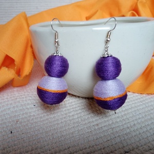 SELLŐ textilbogyó fülbevaló, fonalékszer, textil fülbevaló - ékszer - fülbevaló - lógó fülbevaló - Meska.hu