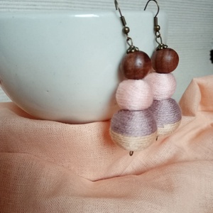 ŐSZI GESZTENYE textilbogyó fülbevaló, fonalékszer, textil fülbevaló, Ékszer, Fülbevaló, Lógó fülbevaló, Ékszerkészítés, MESKA