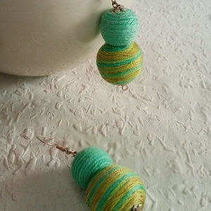 EARLY BIRD textilbogyó fülbevaló, textil fülbevaló, textilékszer - ékszer - fülbevaló - lógó fülbevaló - Meska.hu