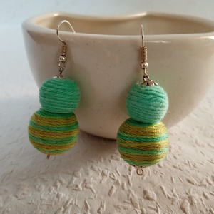 EARLY BIRD textilbogyó fülbevaló, textil fülbevaló, textilékszer - ékszer - fülbevaló - lógó fülbevaló - Meska.hu