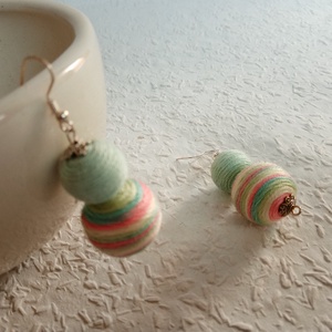 HAMUPIPŐKE textilbogyó fülbevaló, textil fülbevaló, textilékszer - ékszer - fülbevaló - lógó fülbevaló - Meska.hu