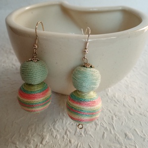 HAMUPIPŐKE textilbogyó fülbevaló, textil fülbevaló, textilékszer - ékszer - fülbevaló - lógó fülbevaló - Meska.hu