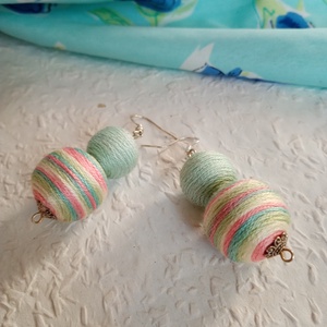 HAMUPIPŐKE textilbogyó fülbevaló, textil fülbevaló, textilékszer - ékszer - fülbevaló - lógó fülbevaló - Meska.hu