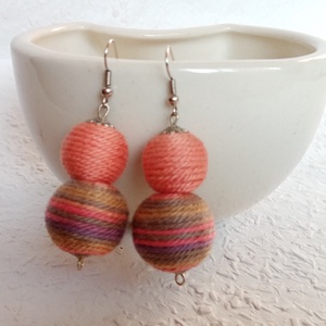 PARÁZS textilbogyó fülbevaló, textil fülbevaló, textilékszer - ékszer - fülbevaló - lógó fülbevaló - Meska.hu