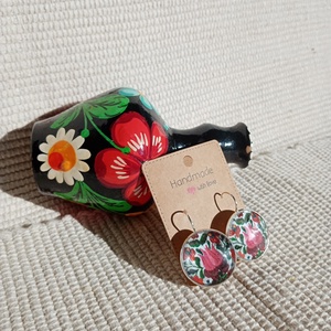 Matyó fülbevaló, folklór ékszer, magyaros ékszer, Hungarian jewellery, magyar motívum, magyar népviselet, Ékszer, Fülbevaló, Pötty fülbevaló, Ékszerkészítés, MESKA