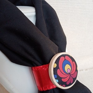  Matyó mintás karkötő,matyó ékszer,folklór textil ékszer,magyaros nyaklánc,Hungarian folk jewellery - ékszer - karkötő - karkötő medállal - Meska.hu