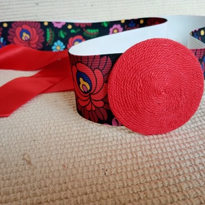 Matyó virágos öv, egyedi derékdísz, dekoröv, matyós viselet - ruha & divat - öv & övcsat - öv - Meska.hu