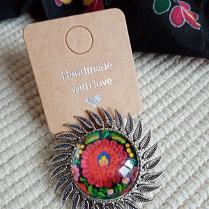  Matyó mintás dísz kitűző,matyó ékszer,folklór ékszer,magyaros  ékszer,Hungarian folk jewellery - Meska.hu