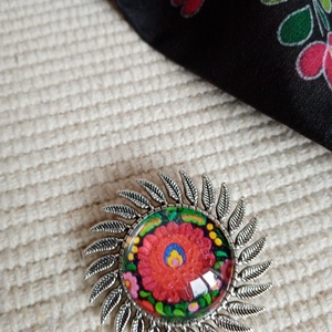  Matyó mintás dísz kitűző,matyó ékszer,folklór ékszer,magyaros  ékszer,Hungarian folk jewellery - ékszer - kitűző és bross - Meska.hu