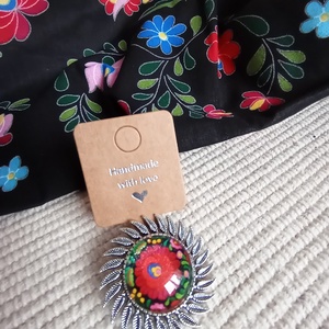  Matyó mintás dísz kitűző,matyó ékszer,folklór ékszer,magyaros  ékszer,Hungarian folk jewellery - ékszer - kitűző és bross - Meska.hu