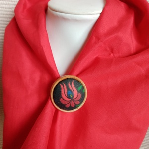  Matyó mintás dísz kitűző,matyó ékszer,folklór textil ékszer,magyaros ékszer,Hungarian folk jewellery - ékszer - kitűző és bross - Meska.hu