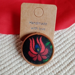  Matyó mintás dísz kitűző,matyó ékszer,folklór textil ékszer,magyaros ékszer,Hungarian folk jewellery - ékszer - kitűző és bross - Meska.hu