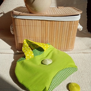 Világos zöld Pöttyös Randi táska változtatható díszelemmel - táska & tok - kézitáska & válltáska - kézitáska - Meska.hu