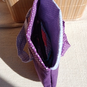 Lila Pöttyös Randi táska, Kis alkalmi táska - táska & tok - kézitáska & válltáska - kézitáska - Meska.hu