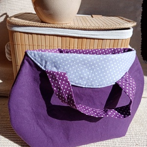 Lila Pöttyös Randi táska, Kis alkalmi táska - táska & tok - kézitáska & válltáska - kézitáska - Meska.hu
