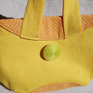 Citromsárga Pöttyös Randi táska változtatható díszelemmel, alkalmi kistáska, Táska & Tok, Kézitáska & válltáska, Kézitáska, Varrás, MESKA