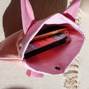 Rózsaszínű randitáska, alkalmi kistáska, textil vidám táska - táska & tok - kézitáska & válltáska - kézitáska - Meska.hu