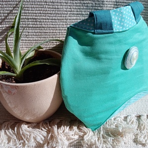 Menta Pöttyös Randi táska változtatható díszelemmel, alkalmi kistáska - táska & tok - kézitáska & válltáska - kézitáska - Meska.hu