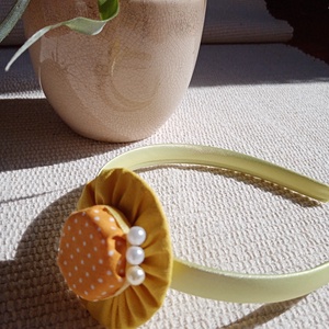 Citromsárga pöttyös kalapos hajráf, hajpánt - ruha & divat - hajdísz & hajcsat - hajráf & hajpánt - Meska.hu