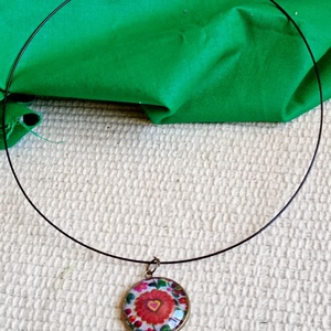 Magyaros nyaklánc, matyós üveg nyaklánc,matyó ékszer,folklór ékszer,magyaros nyaklánc - ékszer - nyaklánc - hosszú nyaklánc - Meska.hu