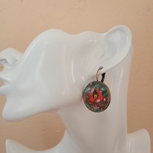 Matyó fülbevaló, folklór ékszer, magyaros ékszer, Hungarian jewellery, magyar motívum, magyar népviselet - Meska.hu