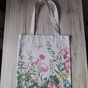 Virágos bevásárló szatyor/ bevásárló táska, Táska & Tok, Bevásárlás & Shopper táska, Shopper, textiltáska, szatyor, Varrás, MESKA
