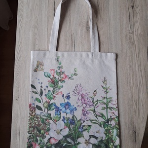 Virágos bevásárló táska/ bevásárló szatyor, Táska & Tok, Bevásárlás & Shopper táska, Shopper, textiltáska, szatyor, Varrás, MESKA