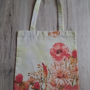 Virágos bevásárló szatyor/ bevasárló táska - táska & tok - bevásárlás & shopper táska - shopper, textiltáska, szatyor - Meska.hu