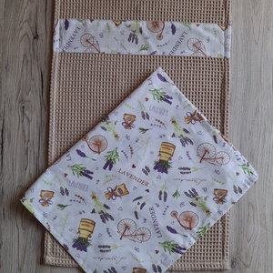 Bézs színű konyharuha levendulákkal, Otthon & Életmód, Konyhafelszerelés, tálalás, Konyhai textil, Konyharuha & Törlőkendő, Varrás, MESKA