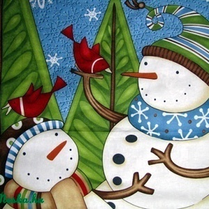 Óriási hóemberes falvédő, textilkép - Meska.hu