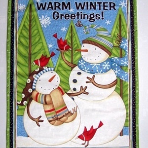 Óriási hóemberes falvédő, textilkép -  - Meska.hu