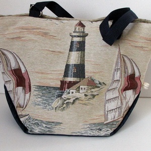 Strandtáska - vitorlás, világítótorony -  - Meska.hu Strandtáska - vitorlás, világítótorony -  - Meska.hu