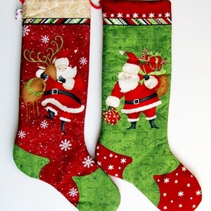 Mikulás váró textilcsizma - Mikulás mintával 2 -  - Meska.hu Mikulás váró textilcsizma - Mikulás mintával 2 -  - Meska.hu