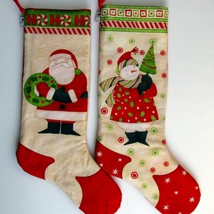 Mikulás váró textilcsizma - hóember mintával -  - Meska.hu Mikulás váró textilcsizma - hóember mintával -  - Meska.hu