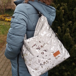 2 in 1 ezüszszürke táska - feliratos       - táska & tok - hátizsák - hátizsák - Meska.hu 2 in 1 ezüszszürke táska - feliratos       - táska & tok - hátizsák - hátizsák - Meska.hu