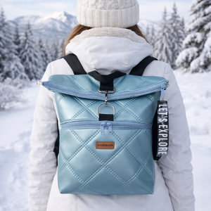 Fold over hátizsák - Jégkék - táska & tok - hátizsák - roll top hátizsák - Meska.hu