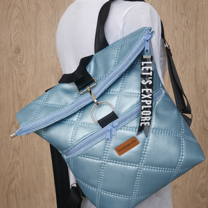 Fold over hátizsák - Jégkék, Táska & Tok, Hátizsák, Roll top hátizsák, Varrás, MESKA