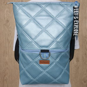 Fold over hátizsák - Jégkék - táska & tok - hátizsák - roll top hátizsák - Meska.hu